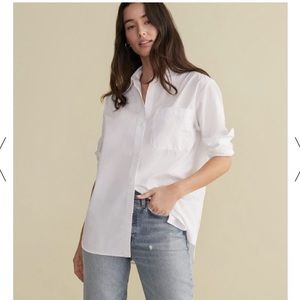 Jenni Kayne 100% Cotton Boyfriend Shirt in White